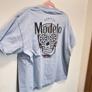 Modelo T-Shirt X-Large Light Blue Mexican Logo Beer Enthusiast Casual Tee